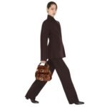 FENDI BAGUETTE MINI BAG EMBROIDERED WITH BROWN SEQUINS