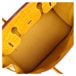 HERMÈS BIRKIN 30 JAUNE AMBRE SHINY NILOTICUS CROCODILE AND TOGO TOUCH PALLADIUM HARDWARE