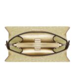 FENDI PEEKABOO ISEEU PETITE CHAMPAGNE-COLORED SUEDE BAG WITH FF IN CRYSTALS AND STUDS