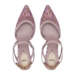 FENDI COLIBRÌ LITE FF JACQUARD VELVET MEDIUM-HEELED SLINGBACKS