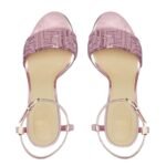 FENDI DELFINA METALLIC NAPPA LEATHER AND FF SEQUIN HIGH-HEELED SANDALS