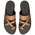 SAINT LAURENT CULVER SLIDES IN SMOOTH LEATHER