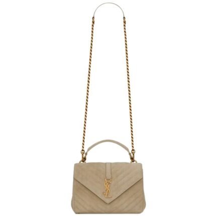 SAINT LAURENT COLLEGE MEDIUM IN QUILTED SUEDE