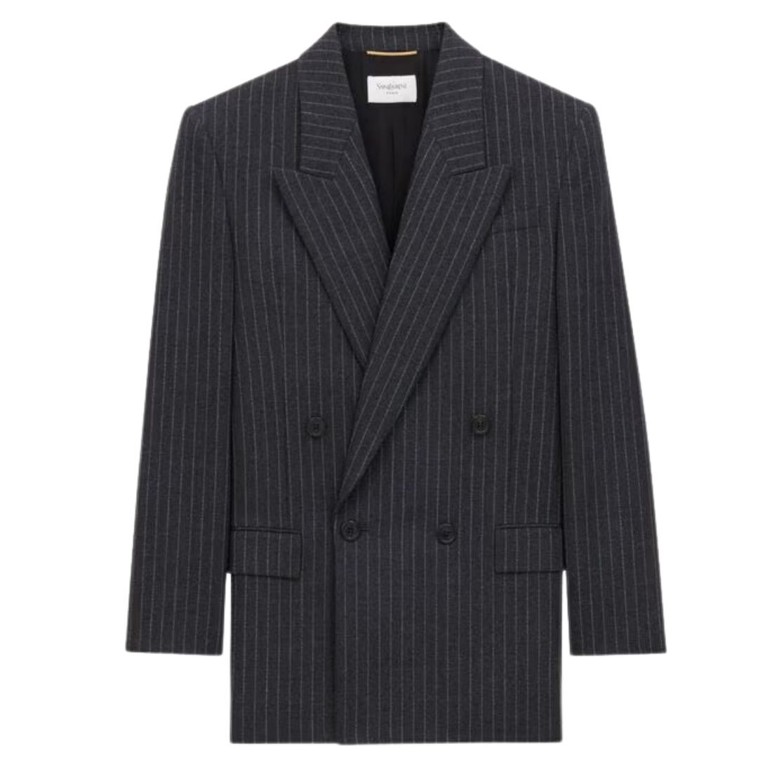 1 SAINT LAURENT JACKET IN STRIPED WOOL FLANNEL