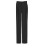 SAINT LAURENT HIGH WAISTED PANTS IN GRAIN DE POUDRE