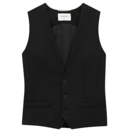 SAINT LAURENT VEST IN GRAIN DE POUDRE