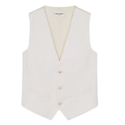 SAINT LAURENT VEST IN GRAIN DE POUDRE