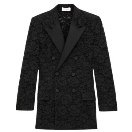 SAINT LAURENT TUXEDO JACKET IN GUIPURE