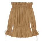 SAINT LAURENT GATHERED DRESS IN COTTON SERGE