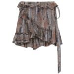 SAINT LAURENT WRAP SKIRT IN PAISLEY SILK GEORGETTE