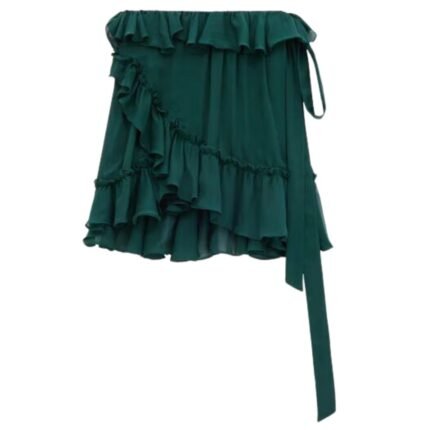 SAINT LAURENT WRAP SKIRT IN SILK CREPE MUSLIN