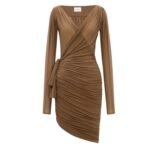 SAINT LAURENT WRAP DRESS IN STRETCH JERSEY