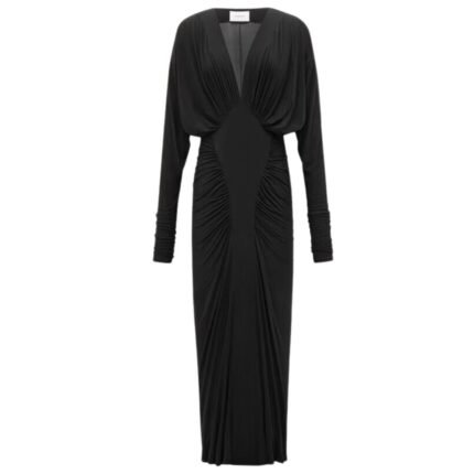 SAINT LAURENT RUCHED DRESS IN STRETCH JERSEY