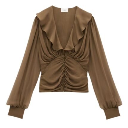 SAINT LAURENT BLOUSE IN SILK CREPE MUSLIN