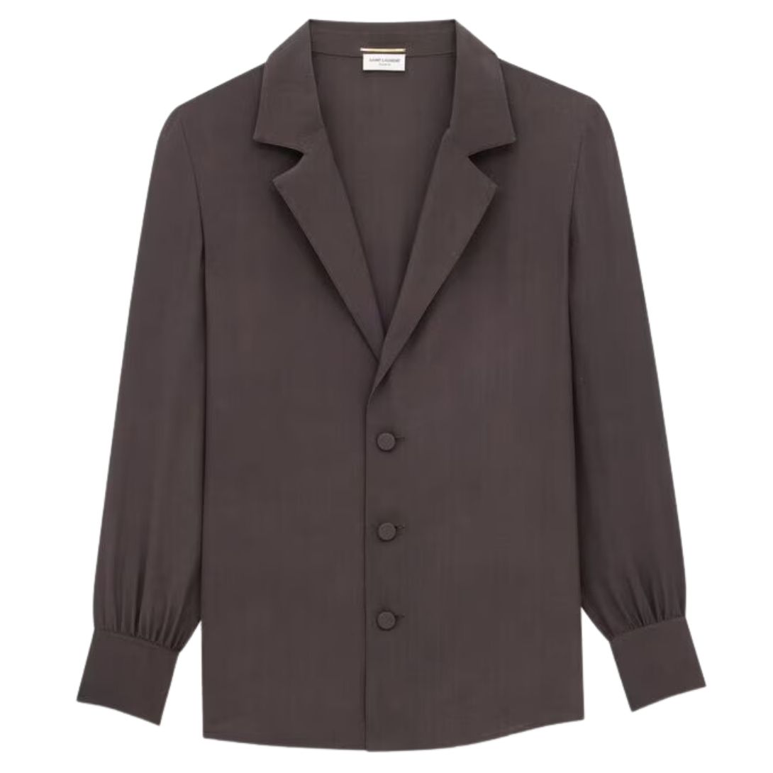 1 SAINT LAURENT PAJAMA SHIRT IN SILK CREPE DE CHINE