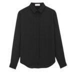 SAINT LAURENT SHIRT IN MATTE AND SHINY CASSANDRE STRIPED SILK