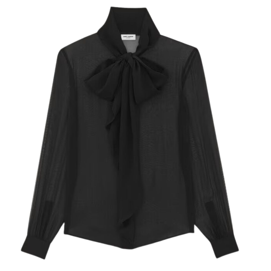 1 SAINT LAURENT BLOUSE IN SILK MUSLIN CREPE
