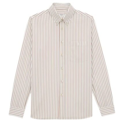 SAINT LAURENT CASSANDRE SHIRT IN STRIPED COTTON POPLIN