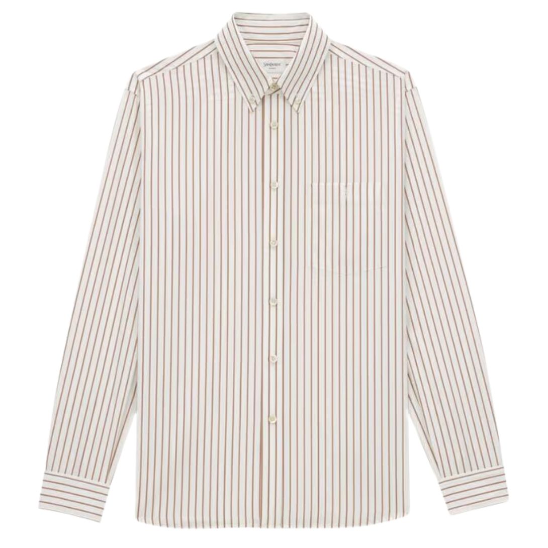 1 SAINT LAURENT CASSANDRE SHIRT IN STRIPED COTTON POPLIN