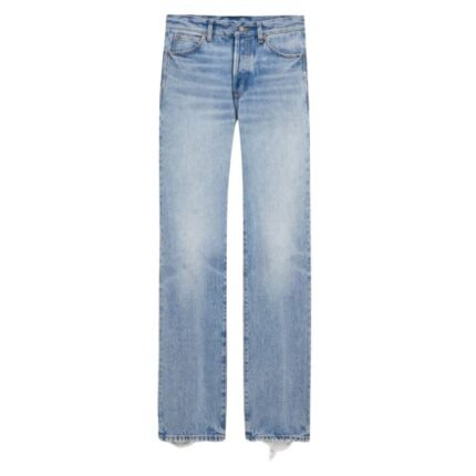 SAINT LAURENT LOW RISE JEANS IN SICILY BLUE DENIM