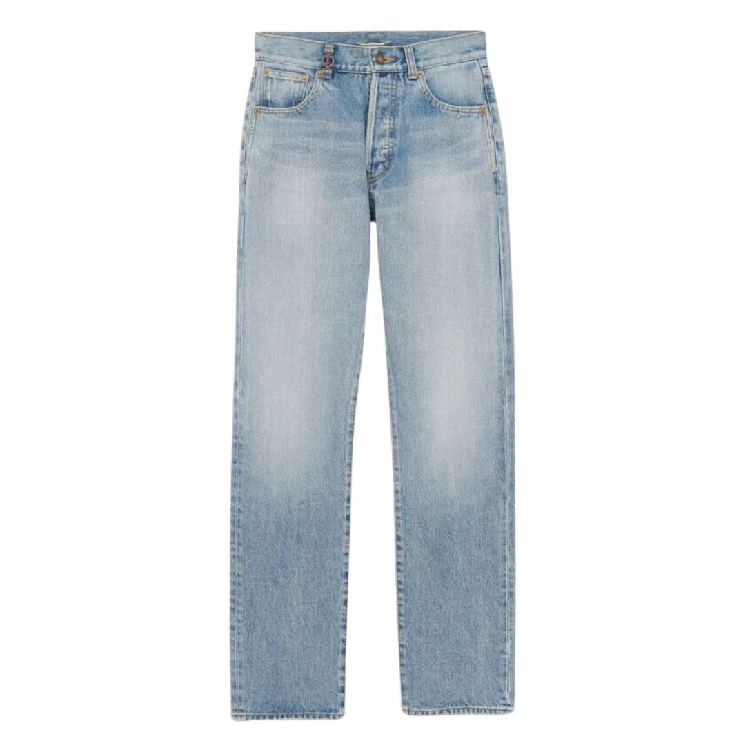 1 SAINT LAURENT CASSANDRE JEANS IN HAWAI BLUE DENIM