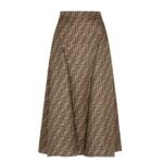 FENDI BROWN FF TWILL SKIRT