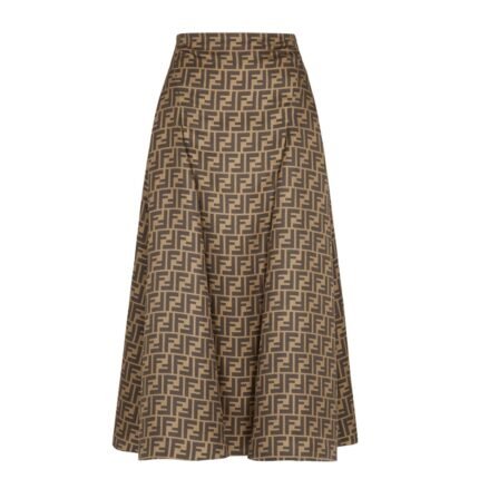 FENDI BROWN FF TWILL SKIRT