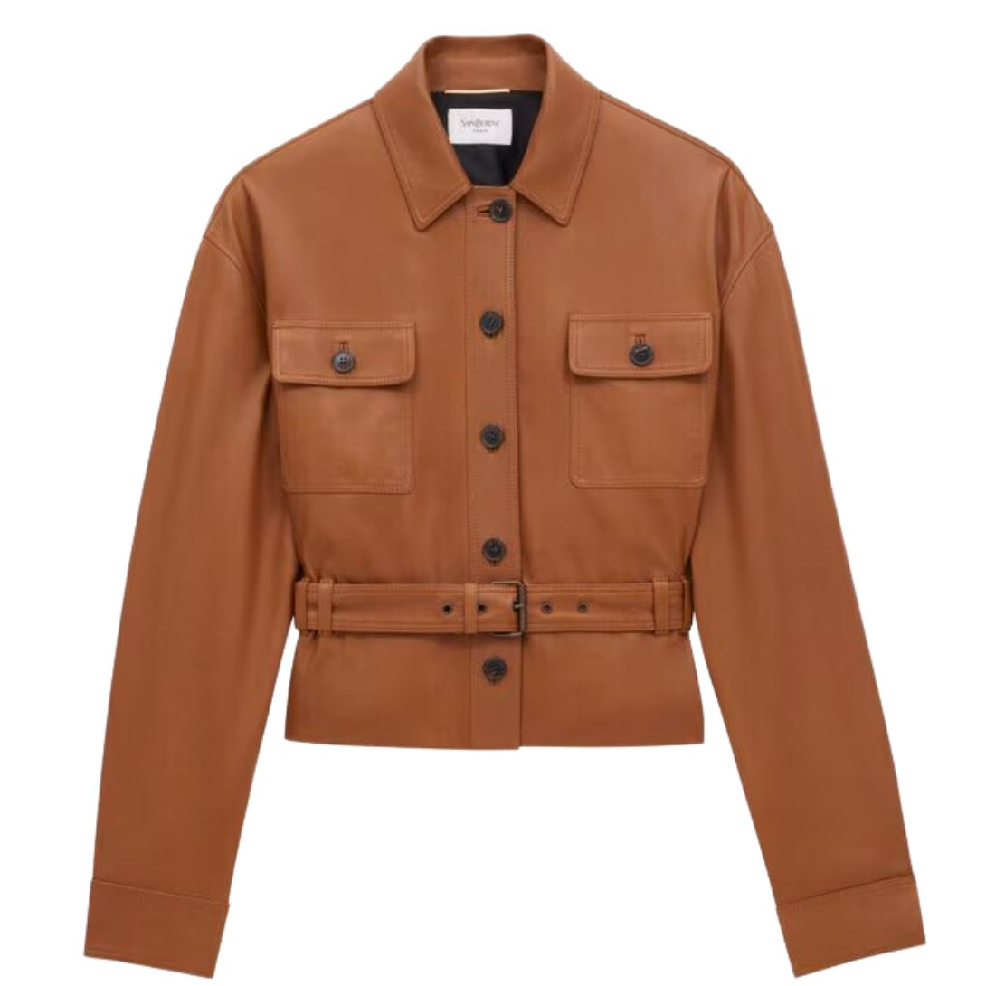 1 SAINT LAURENT SAHARIENNE SHORT JACKET IN LAMBSKIN