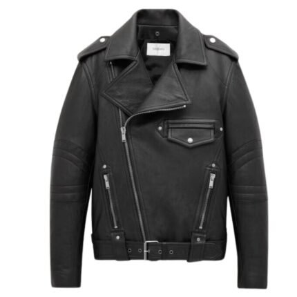 SAINT LAURENT BIKER JACKET IN VINTAGE LEATHER AND SHEARLING