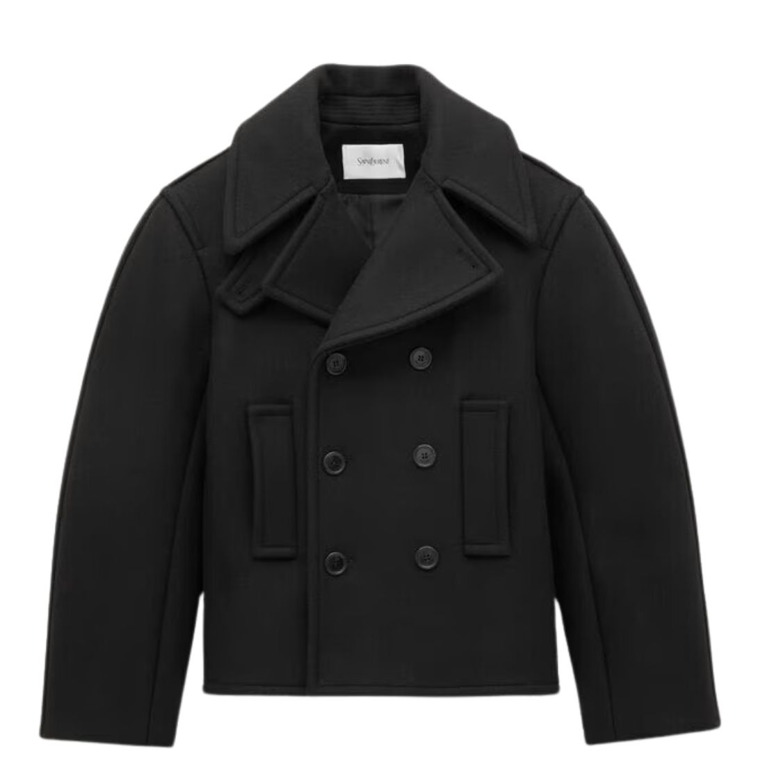 1 SAINT LAURENT OVERSIZED PEACOAT IN WOOL