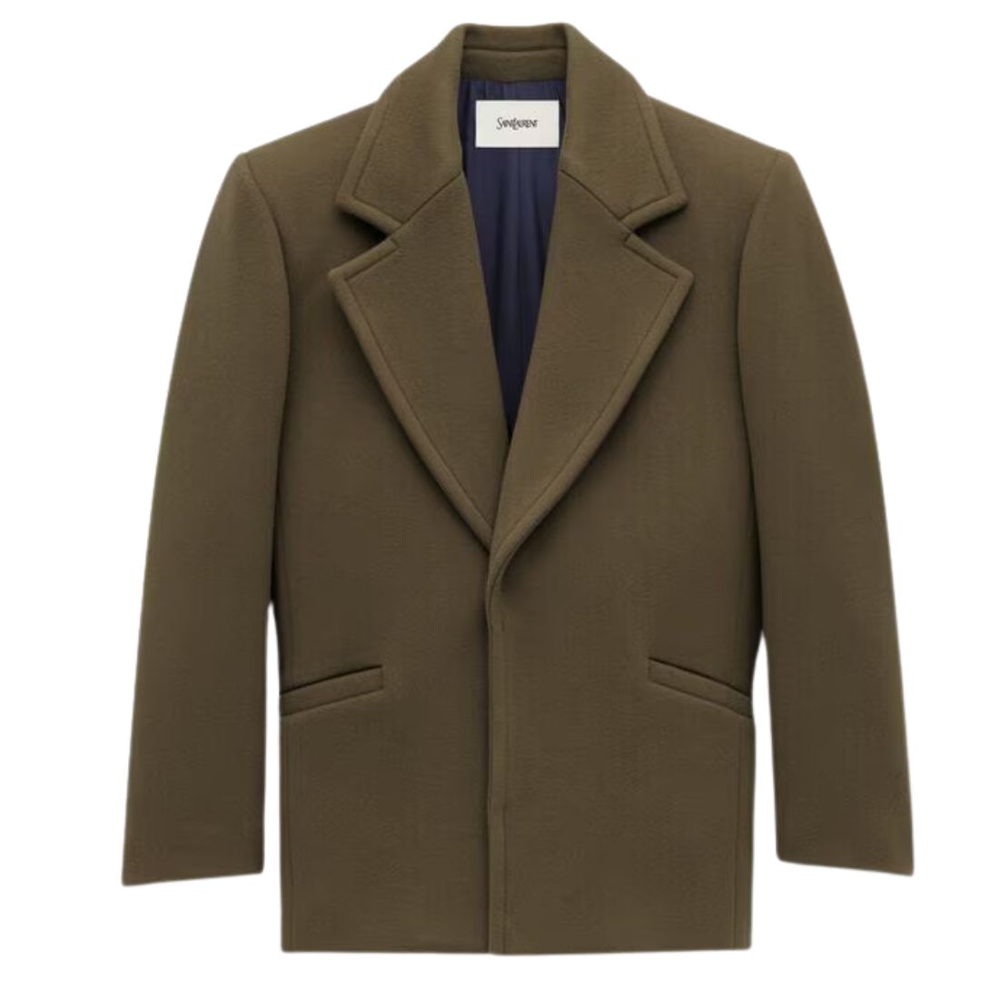 1 SAINT LAURENT SHORT COAT IN WOOL