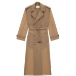 SAINT LAURENT TRENCH COAT IN CRINKLED POLYAMIDE