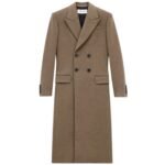 SAINT LAURENT LONG COAT IN CASHMERE AND WOOL FELT
