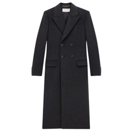 SAINT LAURENT LONG COAT IN CASHMERE AND WOOL FELT