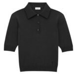 SAINT LAURENT POLO SHIRT CASSANDRE IN CASHMERE WOOL AND SILK