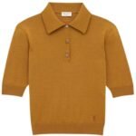 SAINT LAURENT POLO SHIRT CASSANDRE IN CASHMERE WOOL AND SILK