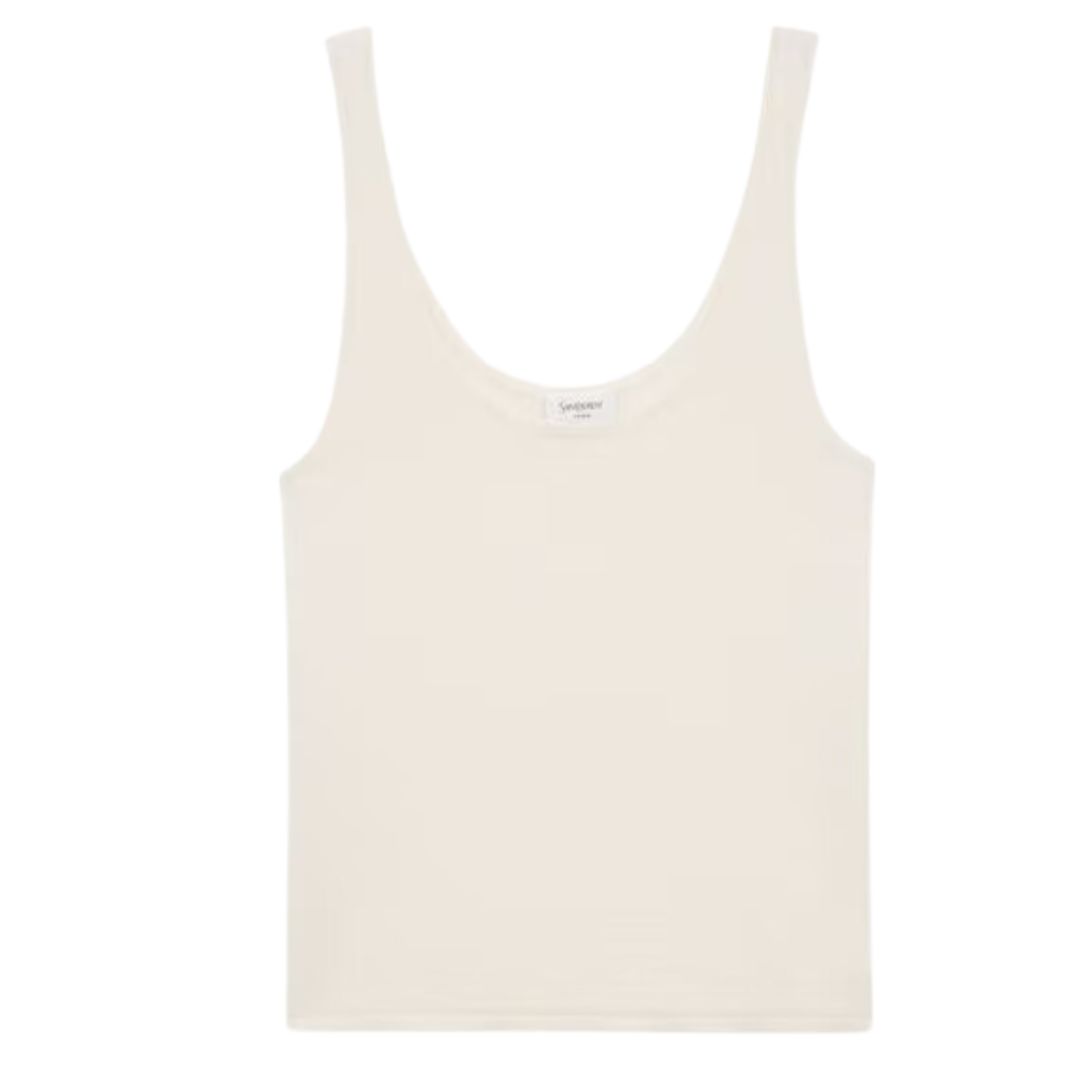 1 SAINT LAURENT TANK TOP IN CASHMERE WOOL AND SILK