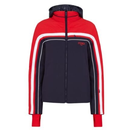 FENDI SKI JACKET BLUE TECHNICAL FABRIC JACKET