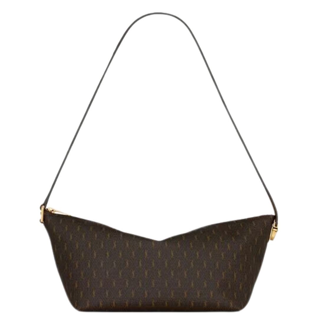 1 SAINT LAURENT LE MONOGRAMME CROSSBODY BAG IN CASSANDRE CANVAS AND SMOOTH LEATHER