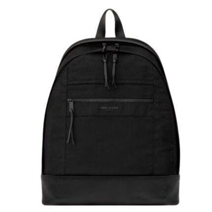 SAINT LAURENT CITY BACKPACK IN NYLON CANVAS AND LEATHER