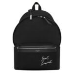 SAINT LAURENT EMBROIDERED CITY BACKPACK IN CANVAS