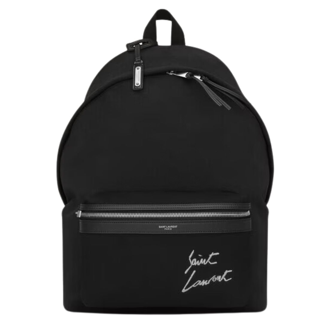 1 SAINT LAURENT EMBROIDERED CITY BACKPACK IN CANVAS