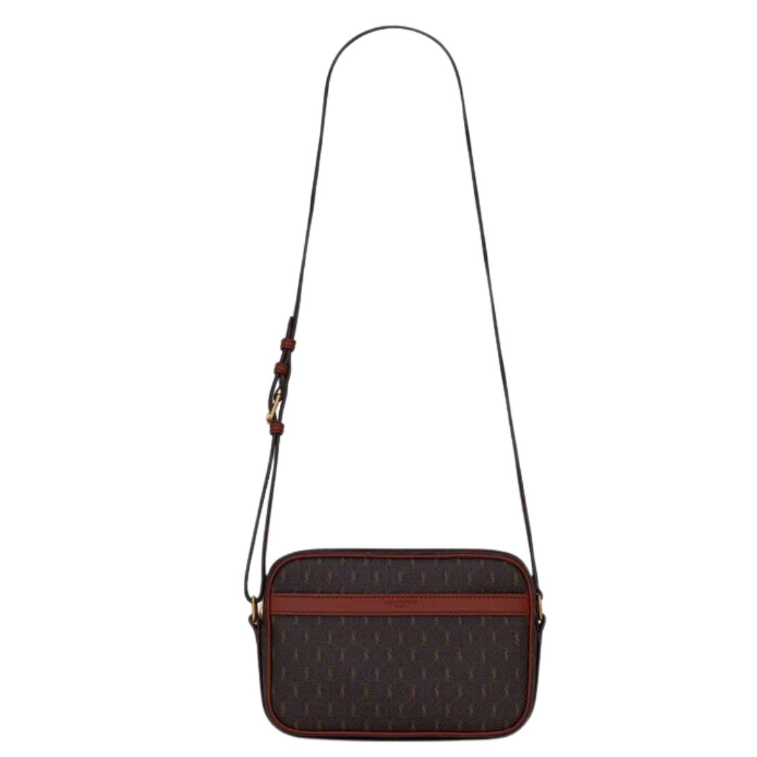 1 SAINT LAURENT LE MONOGRAMME CAMERA BAG IN CASSANDRE CANVAS AND SMOOTH LEATHER