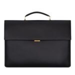 SAINT LAURENT DUFFLE BRIEFCASE IN GRAIN DE POUDRE EMBOSSED LEATHER
