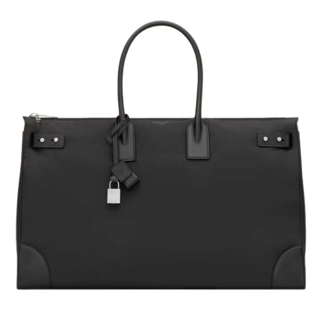 1 SAINT LAURENT SAC DE JOUR 48H DUFFEL IN NYLON AND LEATHER