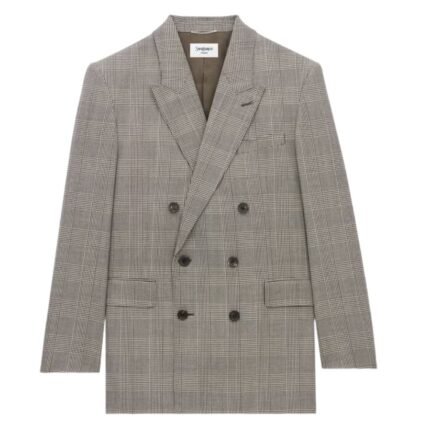 SAINT LAURENT JACKET IN PRINCE OF WALES WOOL