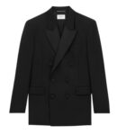 SAINT LAURENT TUXEDO JACKET IN GRAIN DE POUDRE