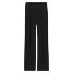 SAINT LAURENT TUXEDO HIGH WAISTED PANTS IN GRAIN DE POUDRE