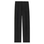 SAINT LAURENT HIGH-WAISTED PANTS IN WOOL CHINÉ