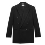 SAINT LAURENT JACKET IN STRIPED WOOL AND CASHMERE FLANNEL